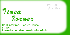 timea korner business card